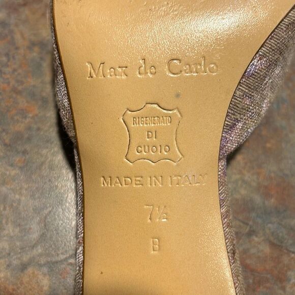 Max De Carlo Pointed Toe Kitten Heel 7.5 Lavender and Tan - Picture 8 of 8